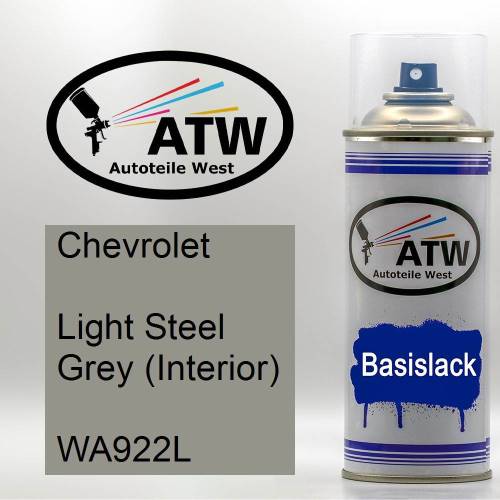 Chevrolet, Light Steel Grey (Interior), WA922L: 400ml Sprühdose, von ATW Autoteile West.